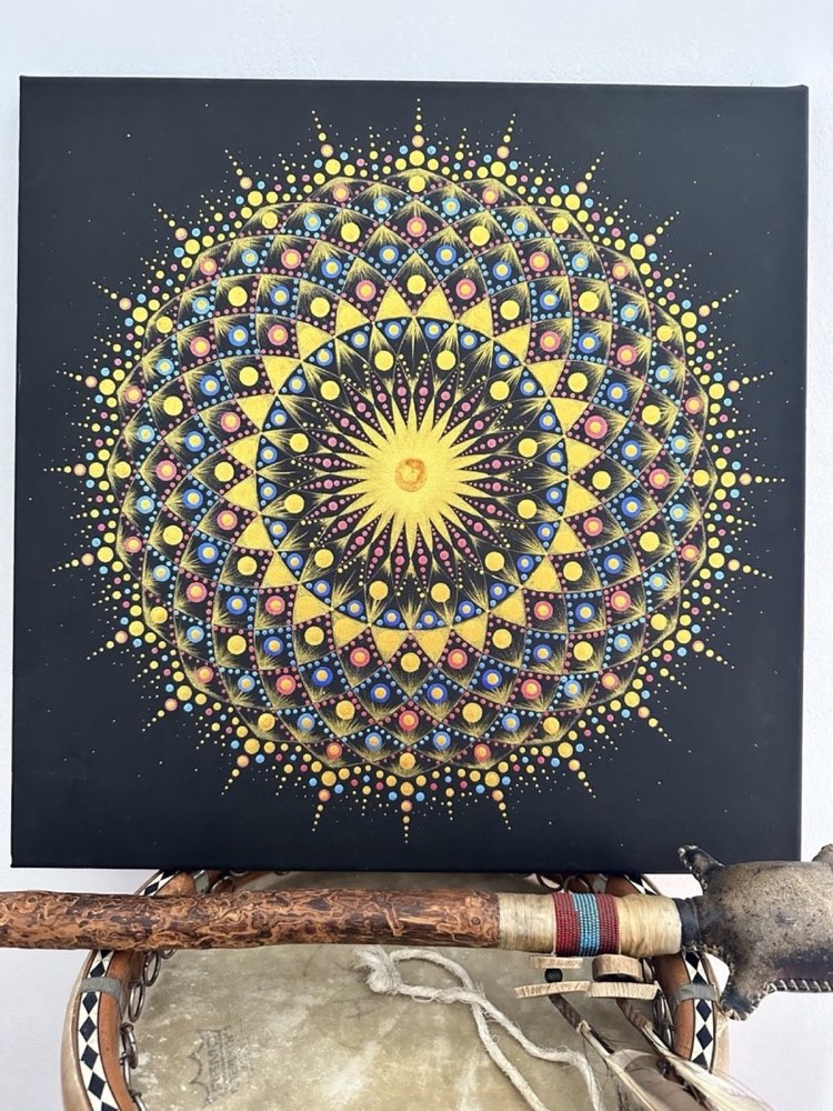 Birth of a Star displayed above a ceremonial drum